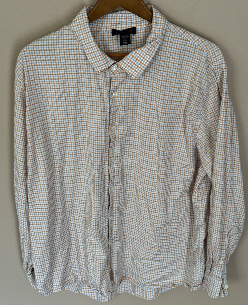 Porter & Ash L/S Button Shirt Mens XXL Orange Long Sleeve